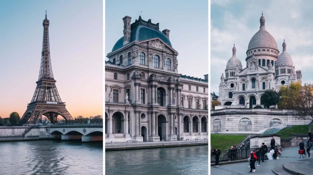 Travelling Plan Days 1 and 3 in Paris France