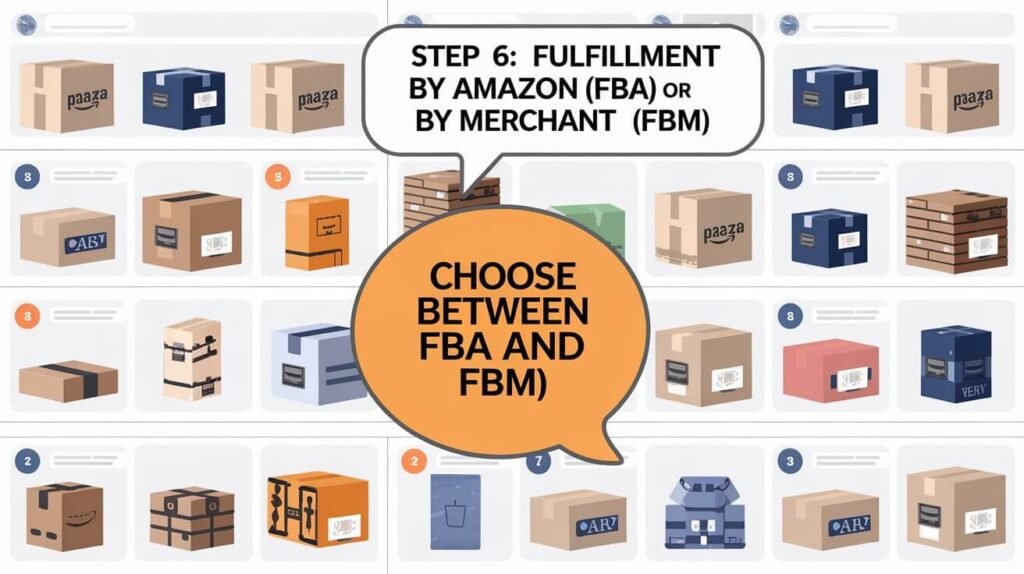 Step 6: Fulfillment by Amazon (FBA) or Fulfilled by Merchant (FBM)